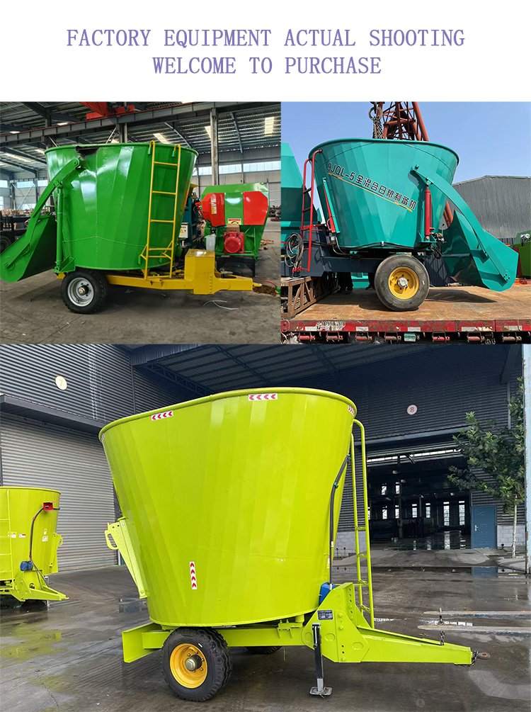 TMR mixer wagon working on a livestock farm